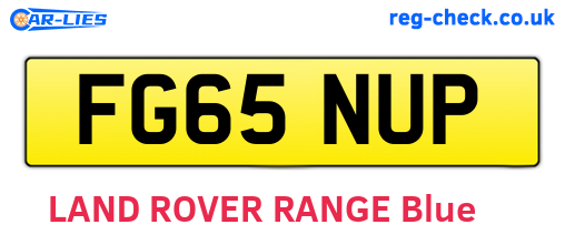 FG65NUP are the vehicle registration plates.