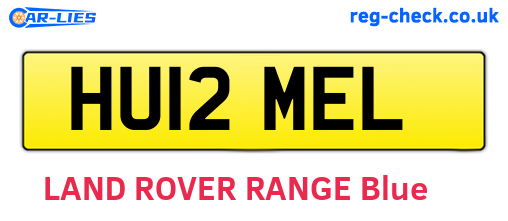 HU12MEL are the vehicle registration plates.