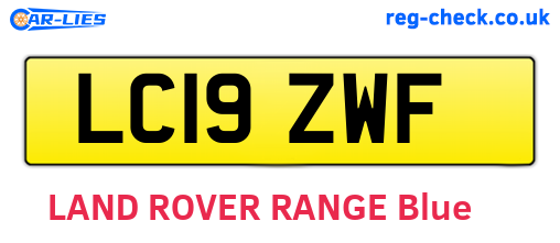 LC19ZWF are the vehicle registration plates.