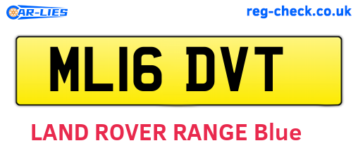 ML16DVT are the vehicle registration plates.
