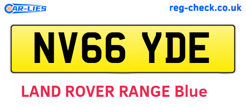 NV66YDE are the vehicle registration plates.