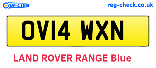 OV14WXN are the vehicle registration plates.