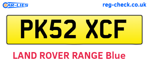PK52XCF are the vehicle registration plates.
