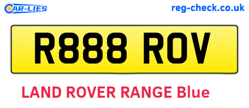 R888ROV are the vehicle registration plates.