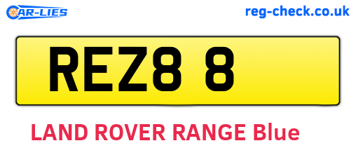 REZ88 are the vehicle registration plates.