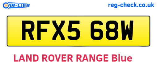 RFX568W are the vehicle registration plates.