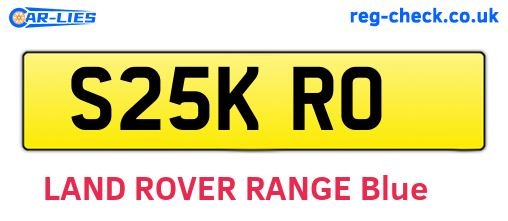 S25KRO are the vehicle registration plates.
