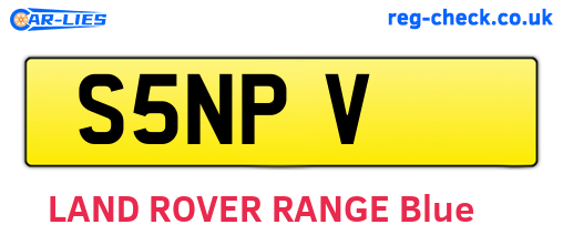 S5NPV are the vehicle registration plates.