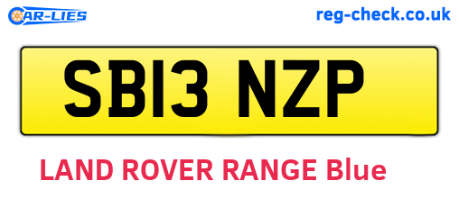 SB13NZP are the vehicle registration plates.