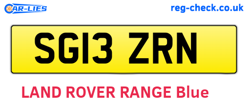 SG13ZRN are the vehicle registration plates.