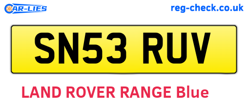 SN53RUV are the vehicle registration plates.
