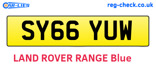 SY66YUW are the vehicle registration plates.