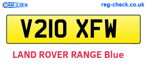 V210XFW are the vehicle registration plates.