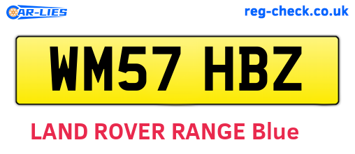 WM57HBZ are the vehicle registration plates.