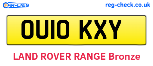 OU10KXY are the vehicle registration plates.
