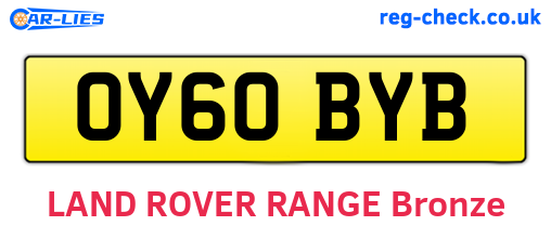 OY60BYB are the vehicle registration plates.