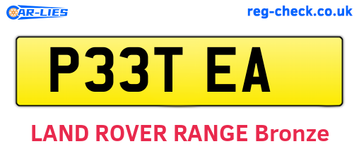 P33TEA are the vehicle registration plates.