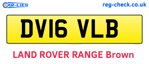 DV16VLB are the vehicle registration plates.