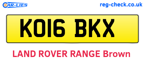 KO16BKX are the vehicle registration plates.