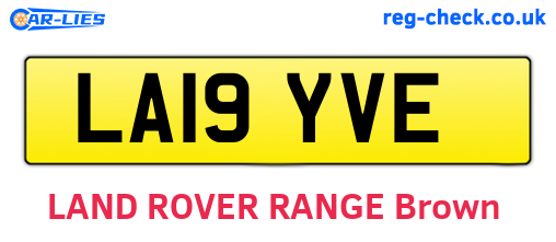 LA19YVE are the vehicle registration plates.
