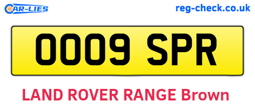 OO09SPR are the vehicle registration plates.