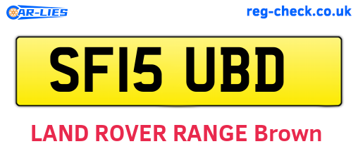 SF15UBD are the vehicle registration plates.