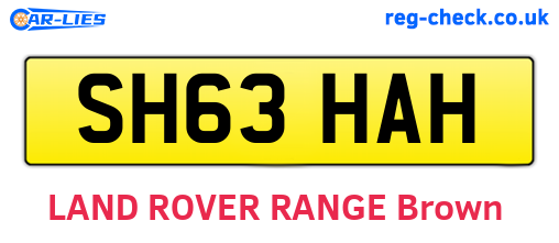 SH63HAH are the vehicle registration plates.