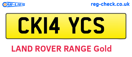 CK14YCS are the vehicle registration plates.
