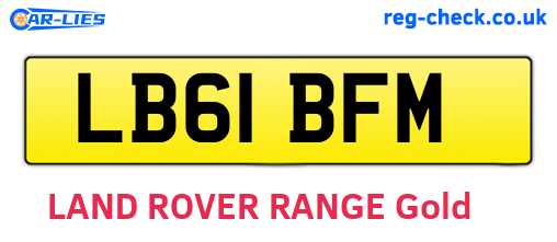 LB61BFM are the vehicle registration plates.