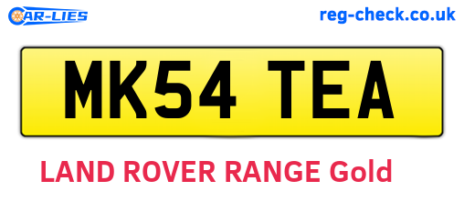 MK54TEA are the vehicle registration plates.