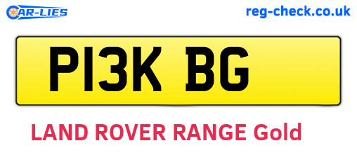 P13KBG are the vehicle registration plates.