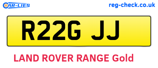 R22GJJ are the vehicle registration plates.