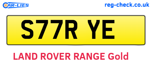 S77RYE are the vehicle registration plates.