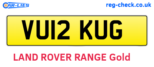 VU12KUG are the vehicle registration plates.