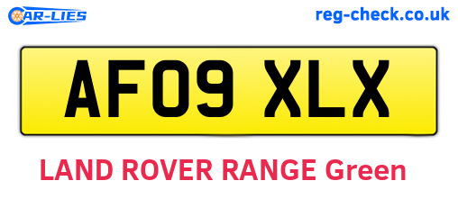 AF09XLX are the vehicle registration plates.