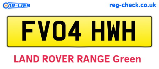 FV04HWH are the vehicle registration plates.