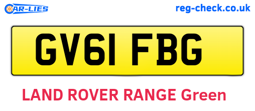 GV61FBG are the vehicle registration plates.