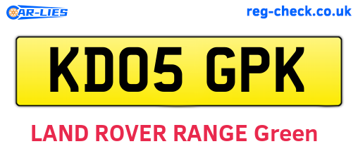 KD05GPK are the vehicle registration plates.