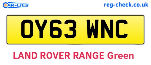 OY63WNC are the vehicle registration plates.