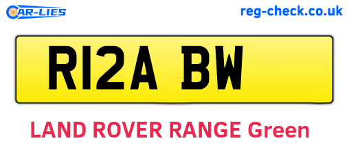 R12ABW are the vehicle registration plates.