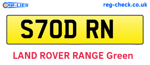 S70DRN are the vehicle registration plates.
