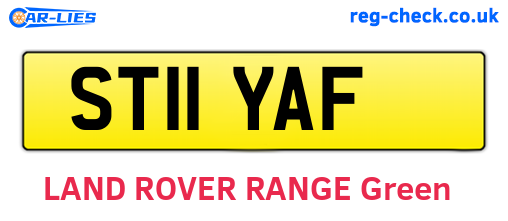 ST11YAF are the vehicle registration plates.