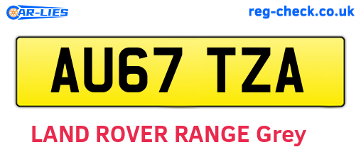 AU67TZA are the vehicle registration plates.