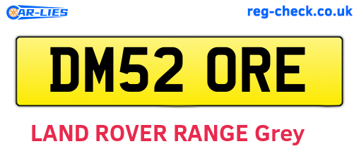 DM52ORE are the vehicle registration plates.