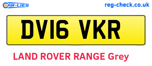 DV16VKR are the vehicle registration plates.
