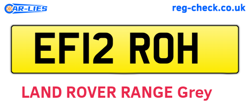 EF12ROH are the vehicle registration plates.