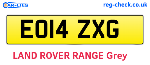 EO14ZXG are the vehicle registration plates.