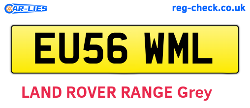 EU56WML are the vehicle registration plates.