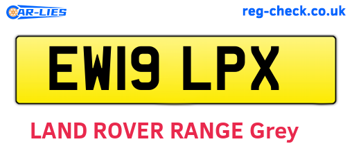 EW19LPX are the vehicle registration plates.