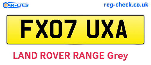 FX07UXA are the vehicle registration plates.